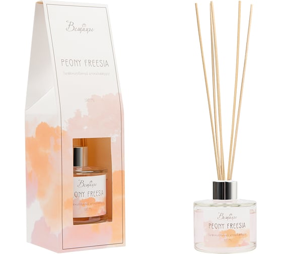 Парфюмированный аромадиффузор Вещицы peony freesia, 100 мл, 75х75х250 ARD-15 1