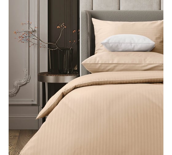 Комплект постельного белья Verossa Stripe Евро, с наволочками 50x70 см, 70x70 см Bronze 747404