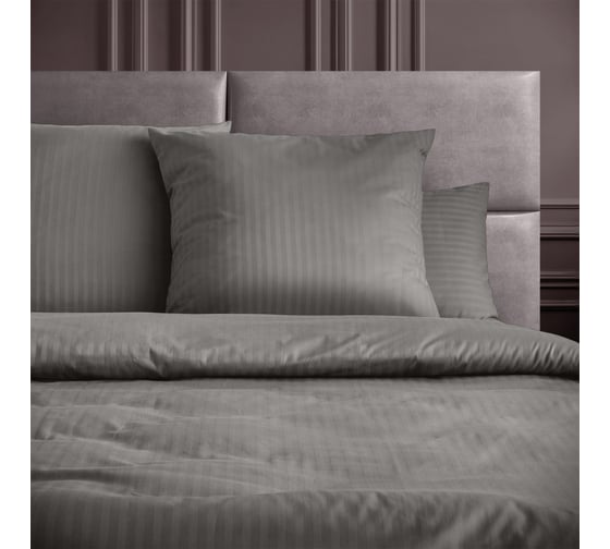 Комплект постельного белья Verossa Stripe Евро, с наволочками 50x70 см, 70x70 см Gray 738009
