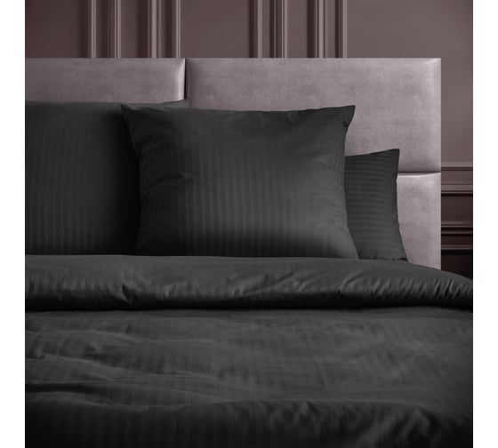 Комплект постельного белья Verossa Stripe двуспальный, с наволочками 50x70 см Black 738147
