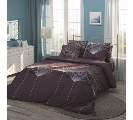 Комплект постельного белья Самойловский Текстиль бязь Евро, с наволочками 50x70 см Настроение 762941