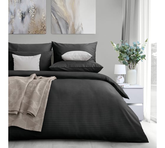 Набор наволочек Verossa Stripe 70x70 см Black 730618