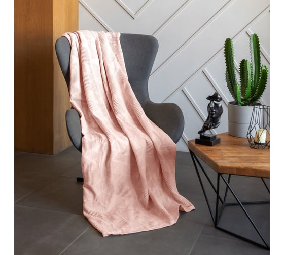 Жаккардовый плед Verossa 220x190 см Нежно-персиковый 734322