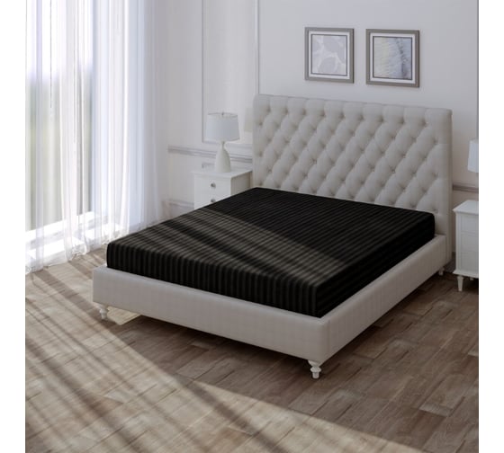 Простыня Verossa Stripe 200x220 см Black 730537