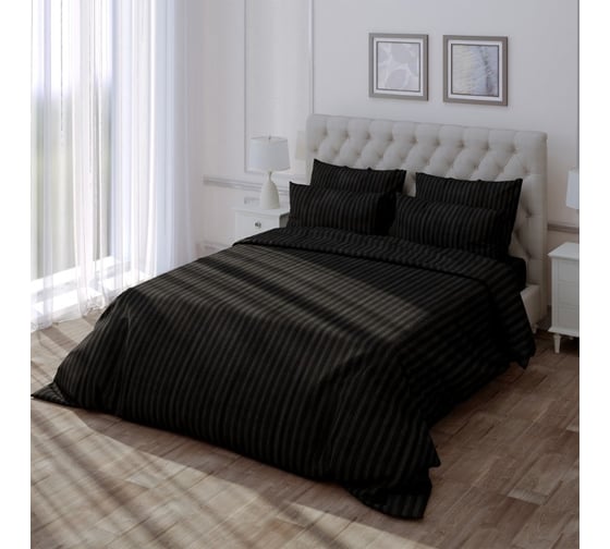 Простыня Verossa Stripe 200x220 см Black 730537