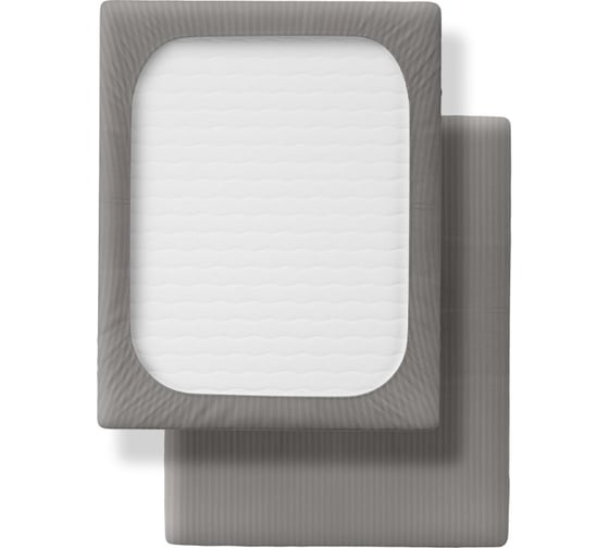Простыня Verossa Stripe на резинке 180x200 см борт 30 см Gray 784511