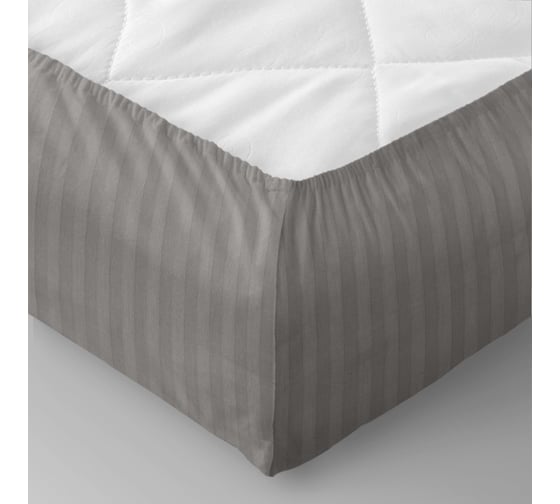 Простыня Verossa Stripe на резинке 180x200 см борт 30 см Gray 784511