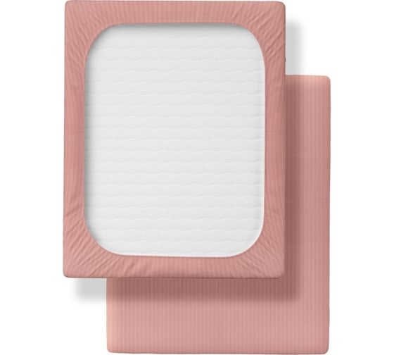 Простыня Verossa Stripe на резинке 200x200 борт 30 см Rouge 784527