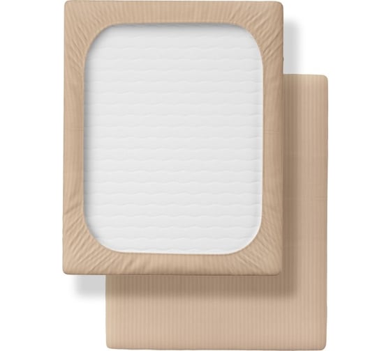 Простыня Verossa Stripe на резинке 140x200 см Bronze 754958