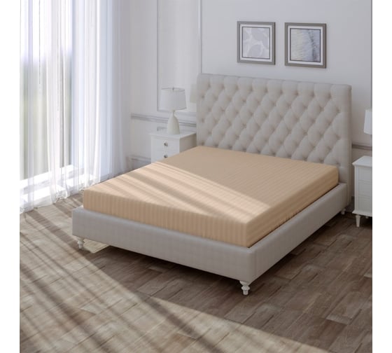 Простыня Verossa Stripe на резинке 180x200 см Bronze 753312