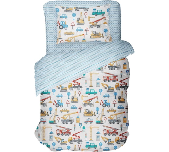 Комплект постельного белья Волшебная Ночь Town cars Junior поплин, полутораспальный, с наволочками 50/70 786628