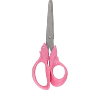 Школьные ножницы Schoolformat безопасные 150 мм эргоном. ручки пластиковые роз. со стразами НШ-СТР