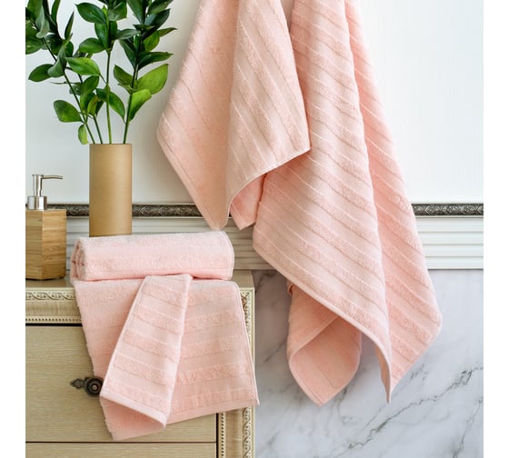 Махровое полотенце Verossa 50/90 Stripe Нежно-персиковое, 500 г/м2 734480