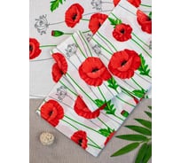 Вафельное полотенце Самойловский Текстиль 40/70 Маки 764540