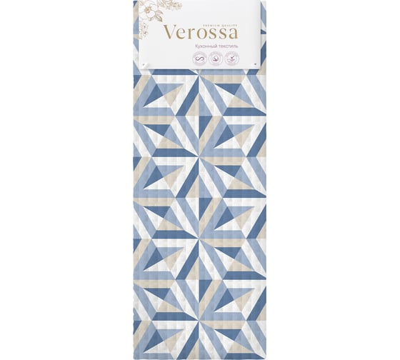 Полотенце Verossa 40/70 Ромбы голубые рогожка, хлопок 766695