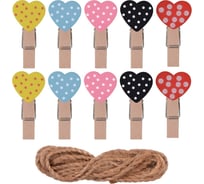 Декоративные прищепки Мультидом Сердечки Набор из 10 шт общая длина 3.5 см VL75-120