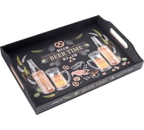 Поднос Мультидом BEER TIME размер 41х28х6 см МТ18-151