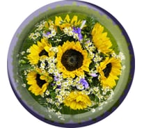 Поднос для сервировки Мультидом Букет ФОТО d 22 см 3 дизайна МТ76-44