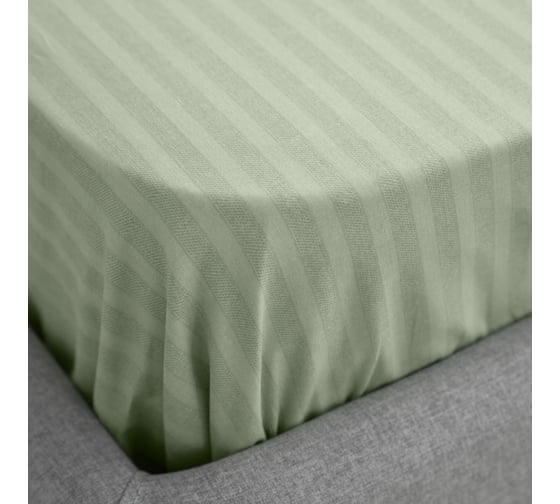 Простыня Волшебная Ночь Smoke Green на резинке, поплин, 140/200 782098