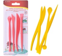 Набор инструментов для кондитерских украшений Мультидом Стеки 4 шт 3 цвета VL80-320