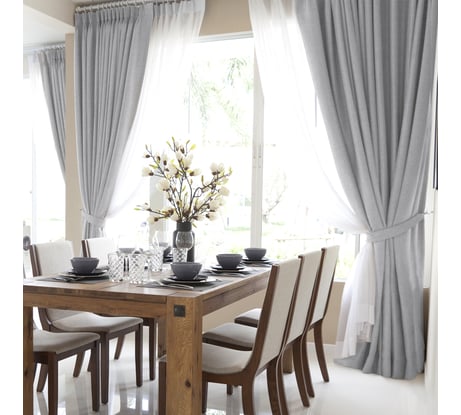 Комплект из двух штор Волшебная Ночь рогожка, 165/270 см, пепельно-серый 777453