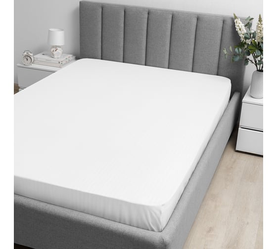 Простыня Волшебная Ночь Warm white на резинке, поплин, 200/200 782107