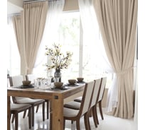 Комплект из двух штор Волшебная Ночь рогожка, 165/270 см, жемчуг 777452