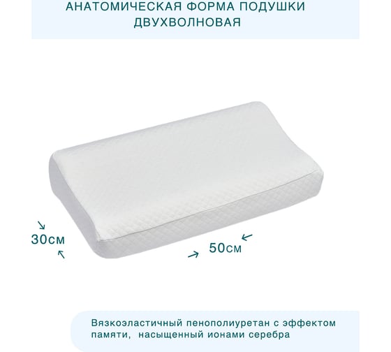 Анатомическая подушка Lolidream малая, с перфорацией, 50x30x11/9 AV71132