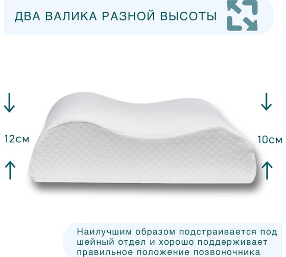 Анатомическая подушка Lolidream большая, 60x40x12/10 AV71130