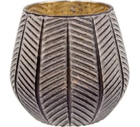 Декоративный стеклянный подсвечник Вещицы 110х110х100, серый, с золотым напылением NGB-26