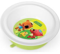 Детская тарелка Пластишка глубокая, на присосе, с декором ми-ми-мишки, зеленый 431328509