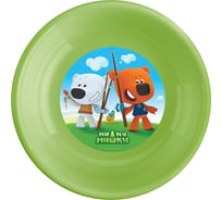 Детская тарелка Пластишка глубокая, с декором ми-ми-мишки, 185 мм, зеленый 431328009