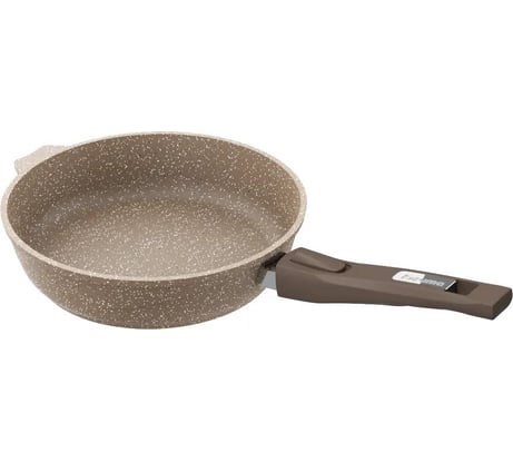 Сковорода Мечта 20 см с антипригарным покрытием гранит brown со съемной ручкой 020806