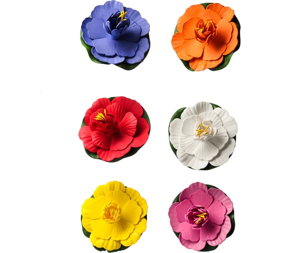 Декоративная роза для пруда Inbloom ПВХ, 10 см, 6 цветов 171-001
