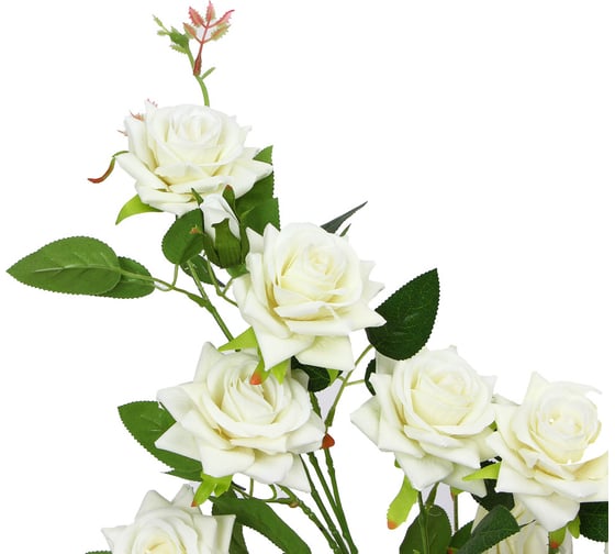 Искусственное растение INBLOOM Роза белая 85 см, PEVA, цемент 008-022