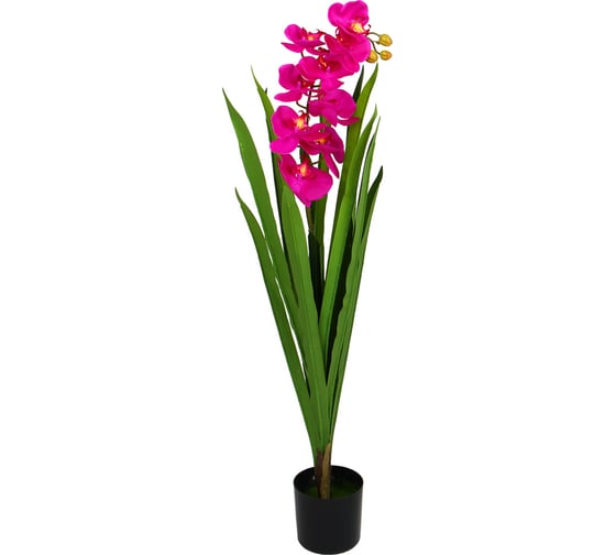 Искусственное растение INBLOOM Фаленопсис ярко-розовый 100 см, PEVA, цемент 008-027