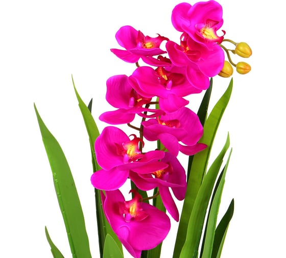 Искусственное растение INBLOOM Фаленопсис ярко-розовый 100 см, PEVA, цемент 008-027