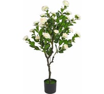 Искусственное растение INBLOOM Роза белая 130 см, PEVA, цемент 008-019