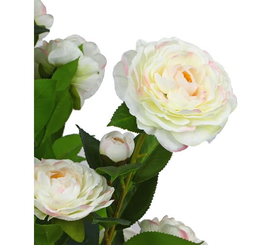 Искусственное растение INBLOOM Роза белая 130 см, PEVA, цемент 008-019