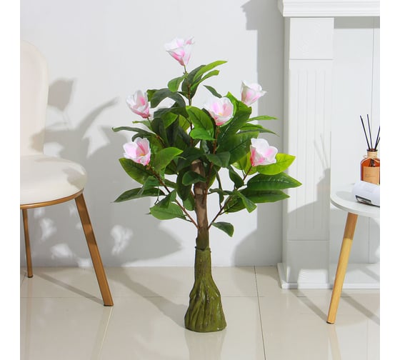 Искусственное растение INBLOOM Магнолия 110 см, PEVA, цемент 008-014