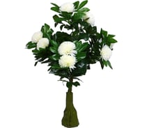 Искусственное растение INBLOOM Хризантема белая 85 см, PEVA, цемент 008-025
