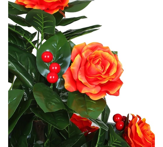 Искусственное растение INBLOOM Роза оранжевая 160 см, PEVA, цемент 008-018