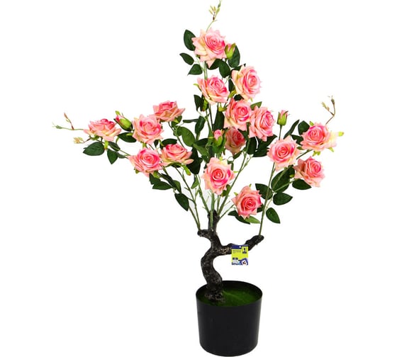 Искусственное растение INBLOOM Роза светло-розовая 85 см, PEVA, цемент 008-024