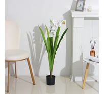 Искусственное растение INBLOOM Фаленопсис белый 100 см, PEVA, цемент 008-028