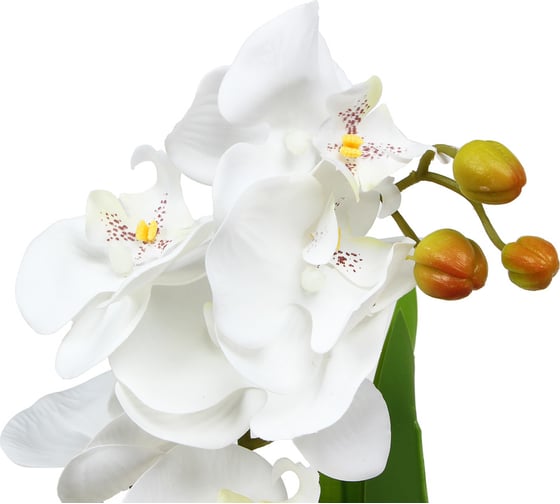 Искусственное растение INBLOOM Фаленопсис белый 100 см, PEVA, цемент 008-028