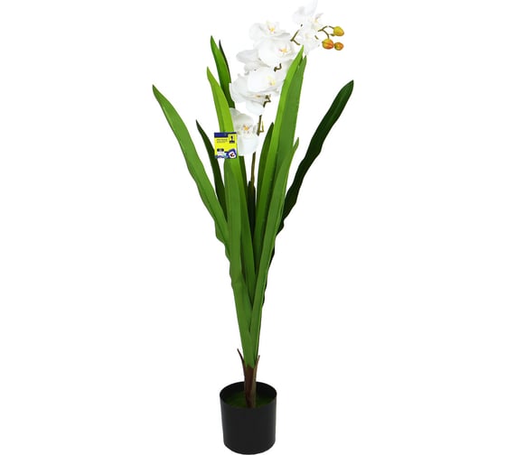 Искусственное растение INBLOOM Фаленопсис белый 100 см, PEVA, цемент 008-028