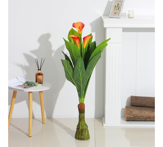 Искусственное растение INBLOOM Каллы 100 см, PEVA, цемент 008-013