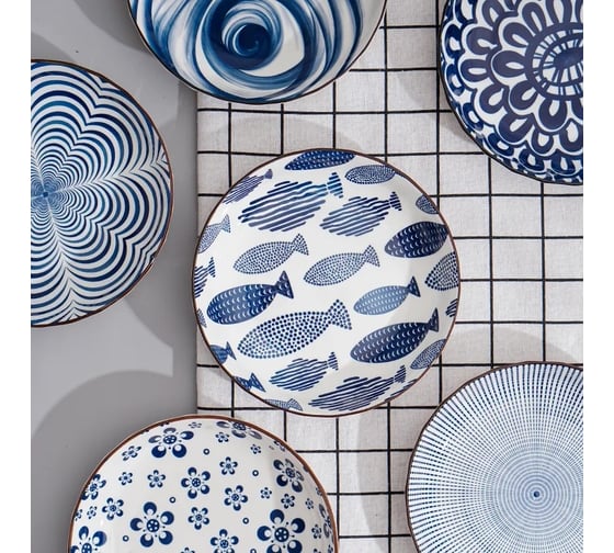 Набор тарелок ZDK Kitchen Japanese Collection, 2 шт, цвет голубой, диаметр 20 см 371107-SET2