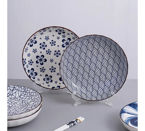 Набор тарелок ZDK Kitchen Japanese Collection, 2 шт, цвет голубой, диаметр 20 см 371107-SET2