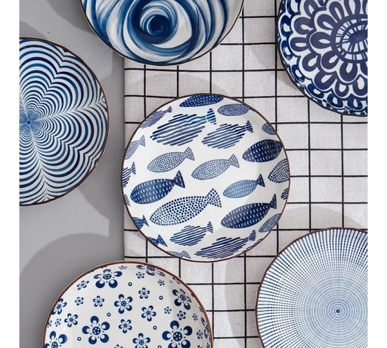 Набор тарелок ZDK Kitchen Japanese Collection, 2 шт, цвет голубой, диаметр 20 см 371103-SET2